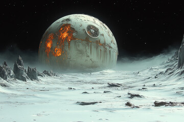 Star Wars Death Star Destroyer in snow.