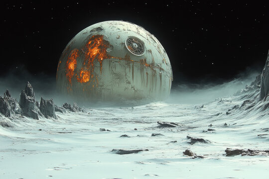Star Wars Death Star Destroyer in snow.