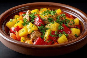 Authentic Moroccan Tagine with Meat and Vegetables