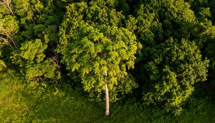 Aerial view of a large tree