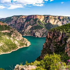 Obraz premium Stunning canyon lake vista