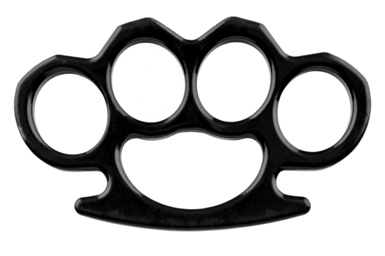 Black brass knuckles isolated on white