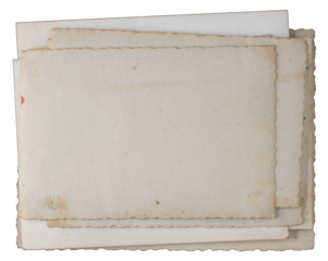 old photo paper with empty white space for image and text placement, empty blank and aged papers isolated, paper sheets for vintage designs