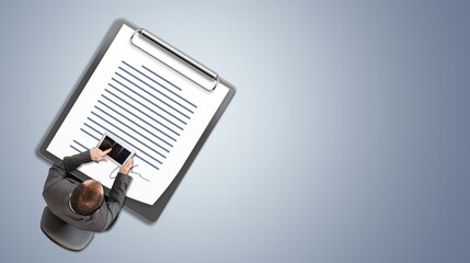 Business man working at the office desk