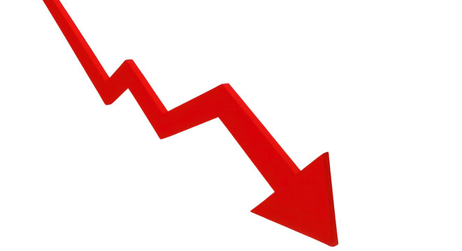Red Downward Jagged Arrow