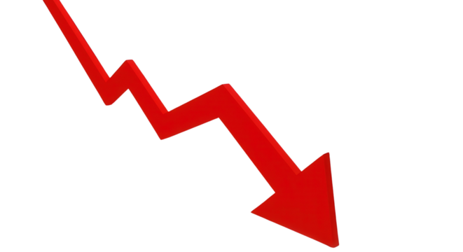 Red Downward Jagged Arrow