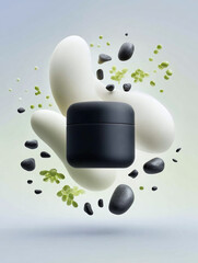 Collection of 3D rendered beauty and wellness product mockups featuring clean designs and natural elements for effective marketing