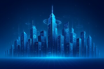 city skyline in the night