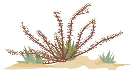 Naklejka premium A single green leaf from a pine tree with a pine cone on a white background