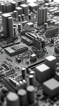 Circuit board components technology hardware electronics digital computer microchip integrated circuit close up
