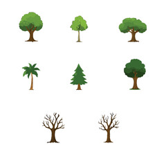 Fototapeta premium Collection of Tree Silhouettes – Nature Vector Set