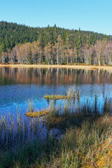 The Svartputten Lake in front of the Østre Kalvbergene Hill, part of the Totenåsen Hills, Norway, in September 2025.
