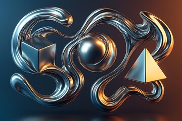 abstract background with golden ornament