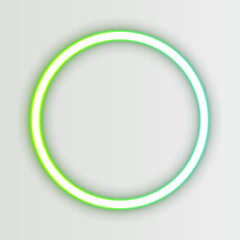 Neon green circle glowing brightly for modern designs on transparent background