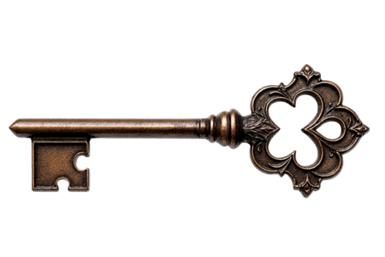 old key isolated on white