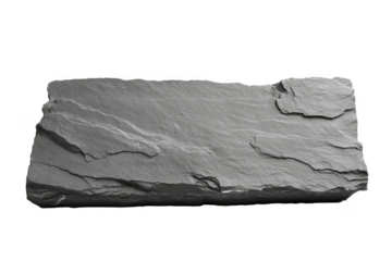 Textured gray slate rock against transparent background suitable for backgrounds and design elements