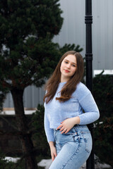 Girl in the park in winter