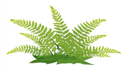 Detailed illustration of a lush green fern plant.