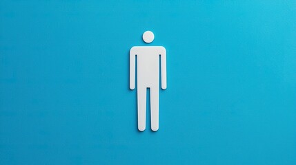 Public toilet sign pictogram, clear lines, glossy surface,  
