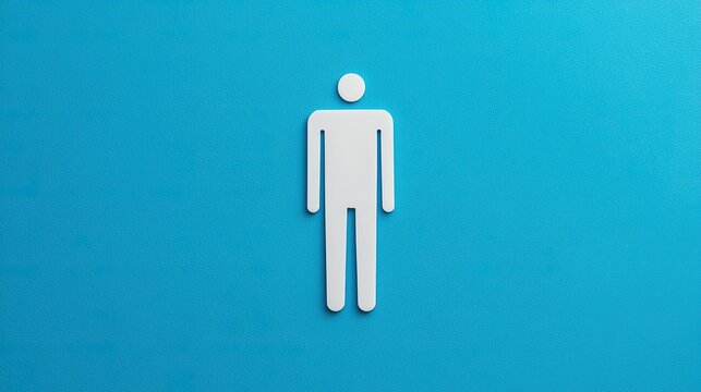 Public toilet sign pictogram, clear lines, glossy surface,  