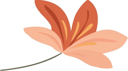 Obraz premium Vector illustration of a pink lily flower on a white background with decorative elements