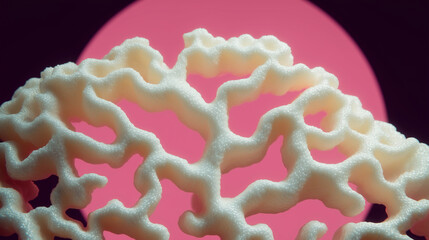 White coral structure with pink background