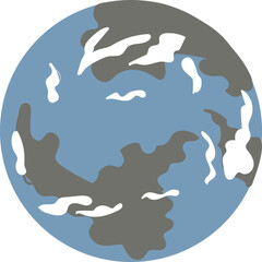 vector art of blue planet with earth style planet earth with clouds