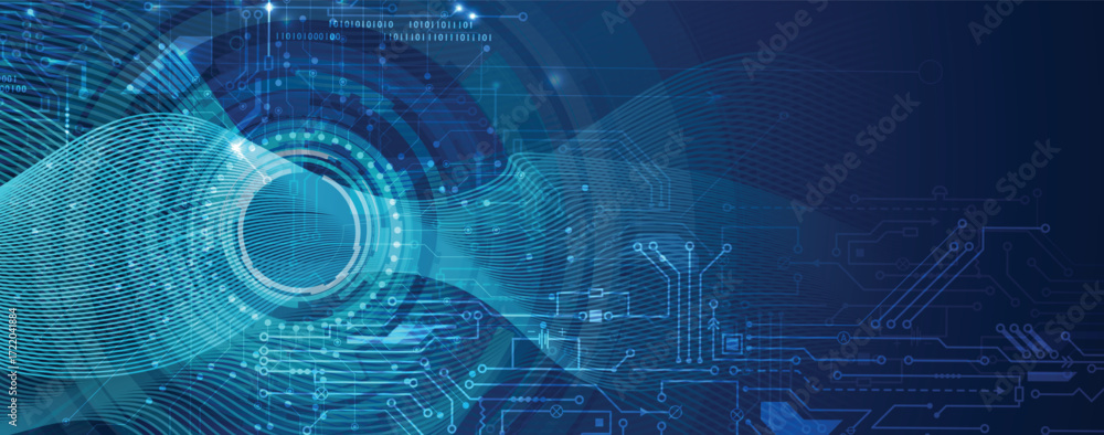 Poster abstract data technology an business background