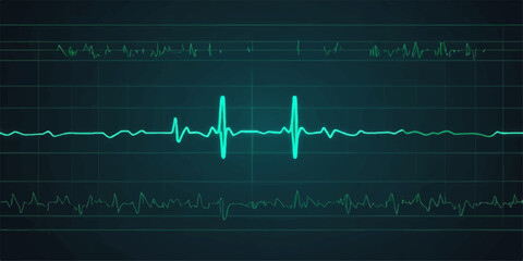 Obraz premium A medical electrocardiogram shows a healthy heart's rhythmic, pulsing beat on a digital monitor screen