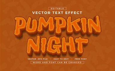 Pumpkin Night 3D editable text effect style