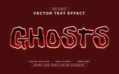 Ghosts editable text effect in glossy style