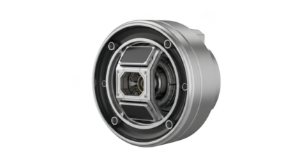 Futuristic mechanical device isolated on transparent background