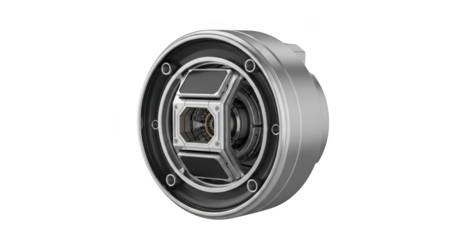 Futuristic mechanical device isolated on transparent background