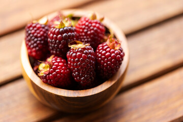 Fresh Ripe Blackberries Close Up with Natural Texture