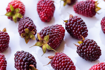 Fresh Ripe Blackberries Close Up with Natural Texture