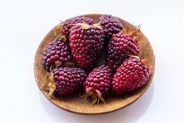 Fresh Ripe Blackberries Close Up with Natural Texture
