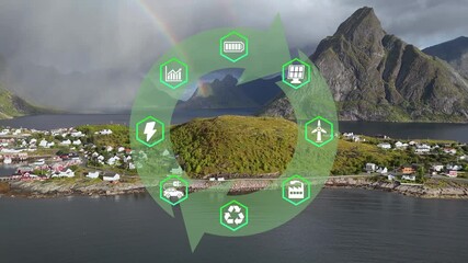 17 Global Goals Concept Earth Plexus Design in Moss Forrest Hintergrund Motion Graphic Animation 4K.