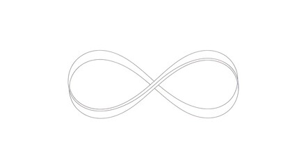 Fototapeta premium Modern Abstract Infinity Symbol with Flowing Overlapping Lines, Minimalist Geometric Design on a Clean White Background