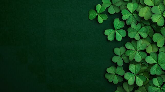 St. Patrick's Day shamrock decoration mockup, green theme, festive, Irish culture, 
