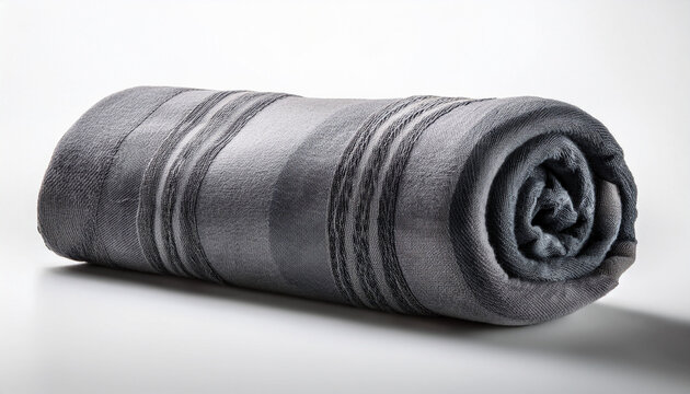 Gray Rolled Blanket Isolated Nvi White Background