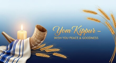 Spiritual Yom Kippur Background with Elegant Typography and Empty Space