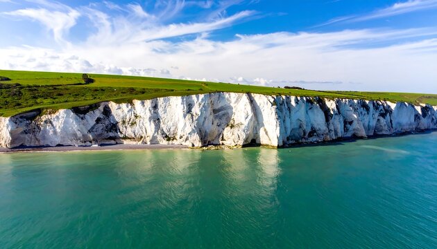 Majestic White Cliffs of Dover - A Coastal Landscape.