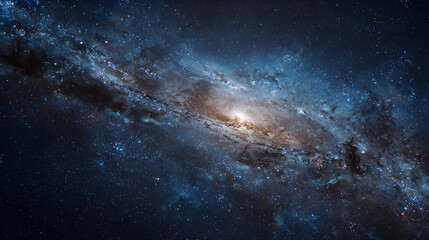 Fototapeta premium A Mesmerizing Display of te Galaxy Night Sky: Witnes the Celestial Wonders wit Stars, Nebulas, and Cosmi Clouds in this Stunning Atronomical View