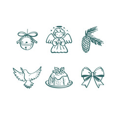 Christmas vibe hand drawn vector illustrations. Vector set with Christmas elements.