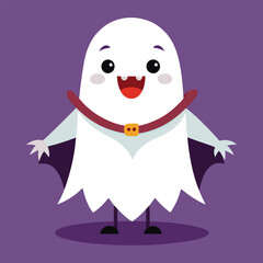 Halloween Ghost Illustration Isolated on White Background