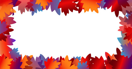 Autumn background. Banner design background with falling red autumn leaves.