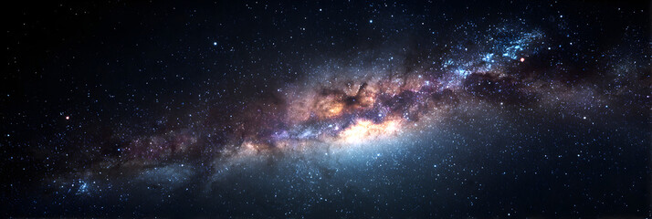 Obraz premium A Mesmerizing Display of te Galaxy Night Sky: Witnes the Celestial Wonders wit Stars, Nebulas, and Cosmi Clouds in this Stunning Atronomical View