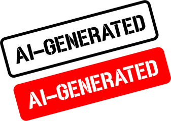 AI-generated stamp label design with futuristic typography, digital authenticity mark, modern technology seal, creative certification emblem for innovative branding concepts