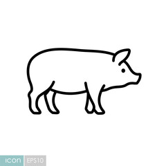 Pig or Pork Vector Outline Icon