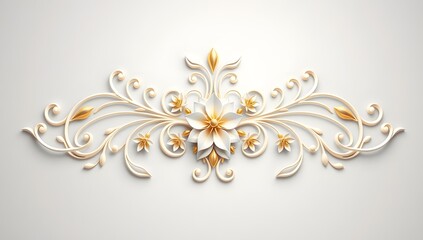 Elegant White 3D Floral Ornaments | Luxury Decorative Baroque Style Pattern for Interior Design and Architectural Decoration part-03